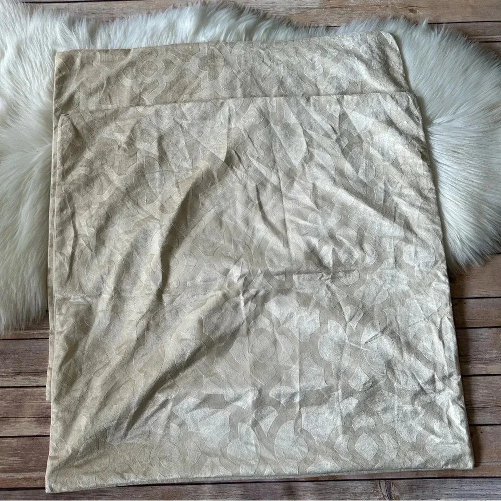 Z Gallerie Velvet Two Shams Pillow Cases Ivory